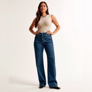 Abercrombie & Fitch High Rise curve love 90s relaxed Jeans - Dark Blue